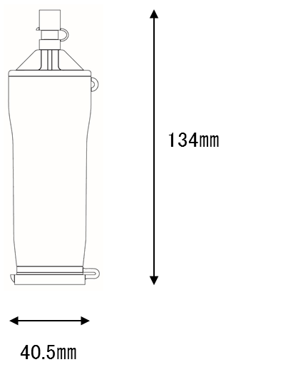 大きさ縦134mm,横40.5mmのコンパクトサイズ